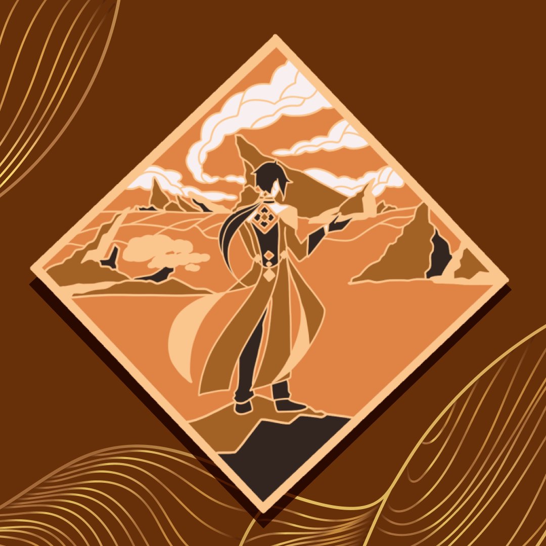 Zhongli at Guyun Enamel Pin